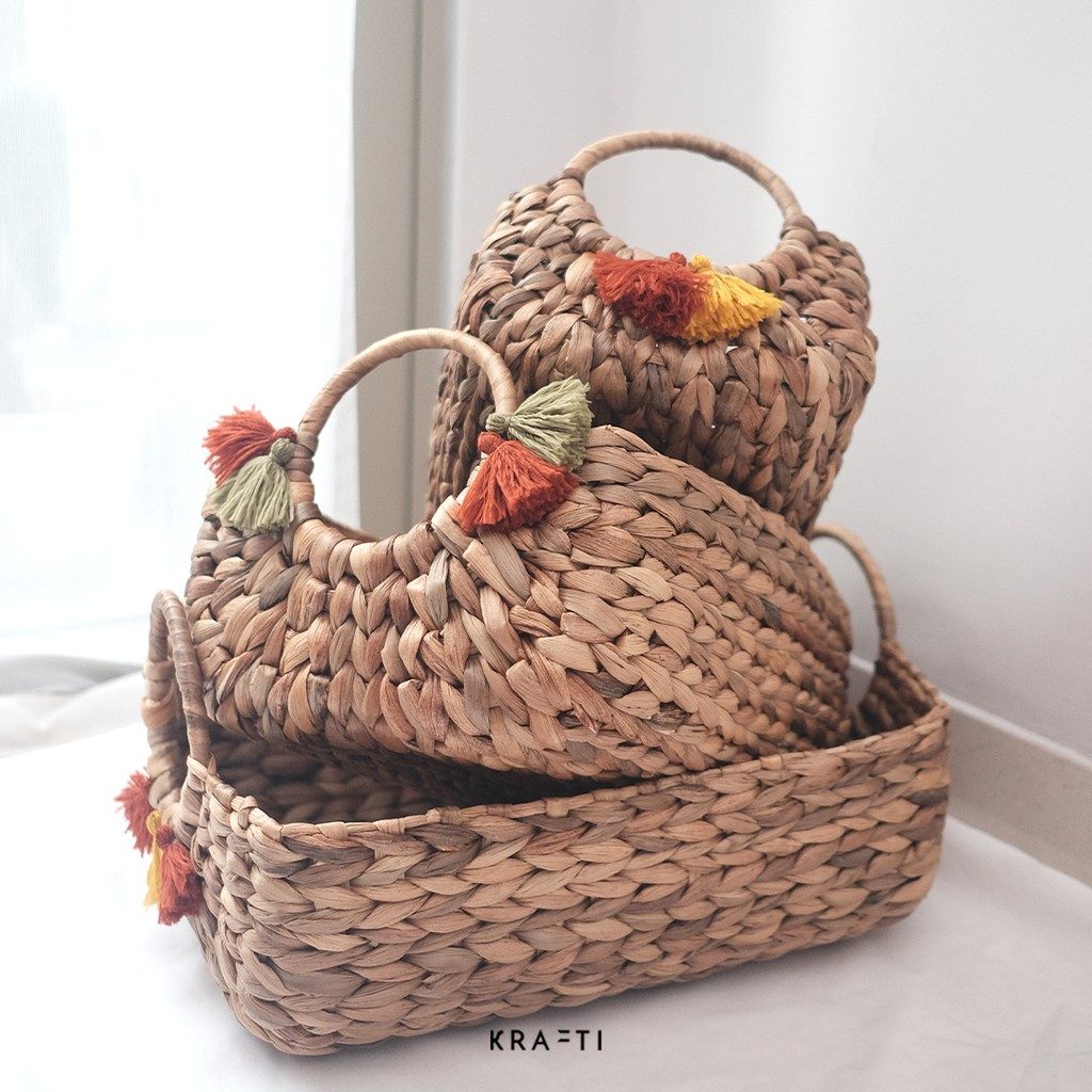 Keranjang Rotan / keranjang eceng / orginizer / Frida Basket / Keranjang Penyimpanan