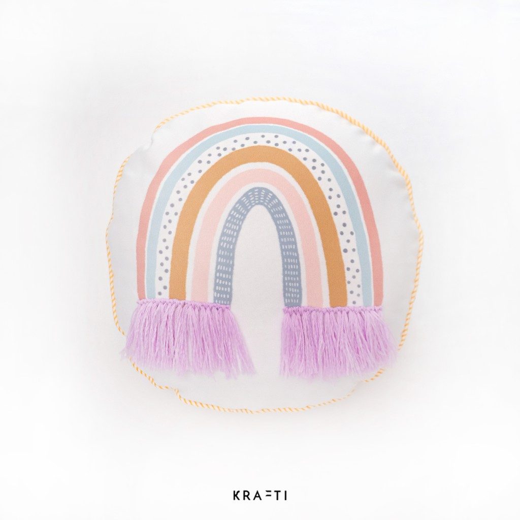 Bantal Sofa / Bantal Bulat / Bantal 40x40cm / Llama / Rainbow