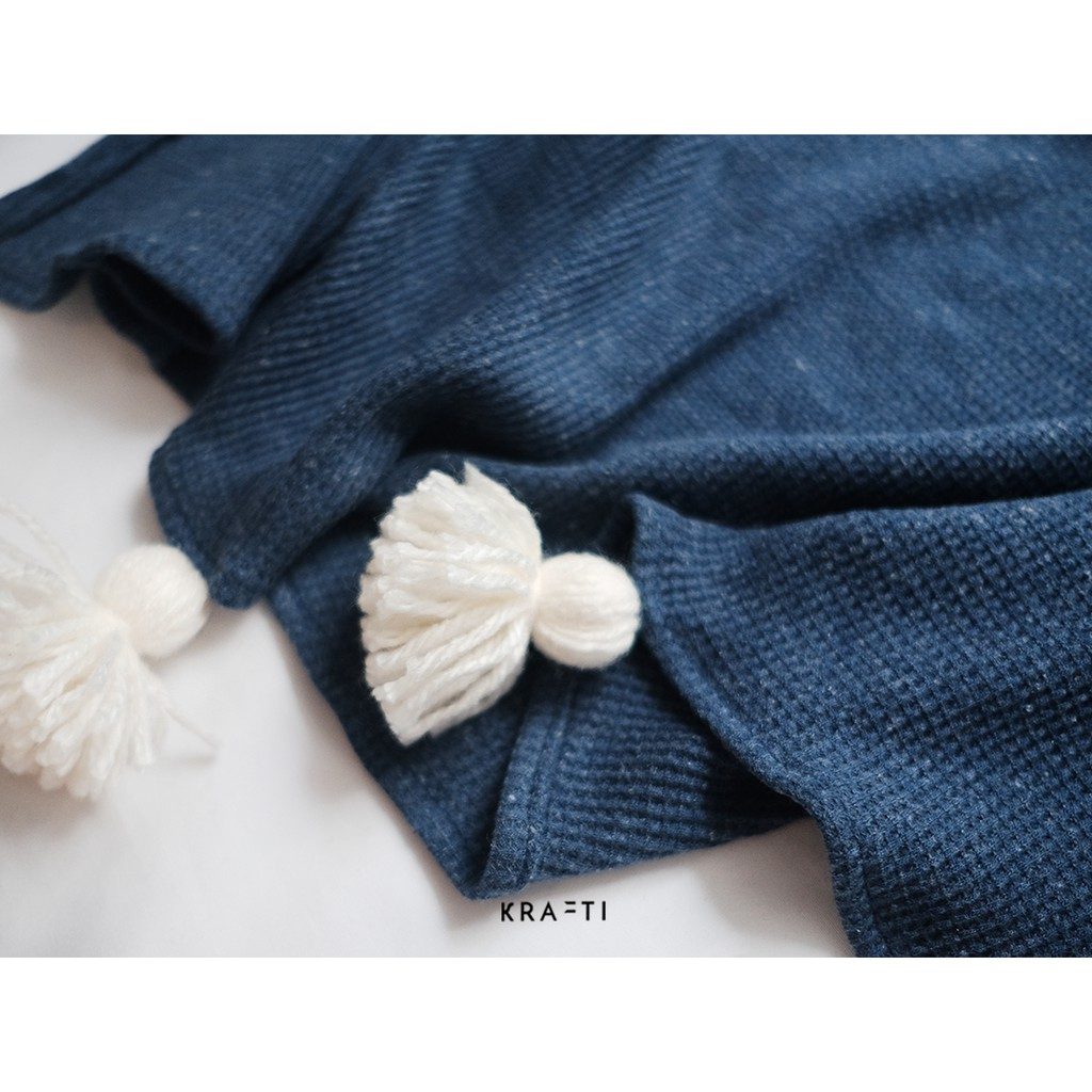 Selimut Sofa / Selimut Travelling Blue Soft Knitting 125x180cm