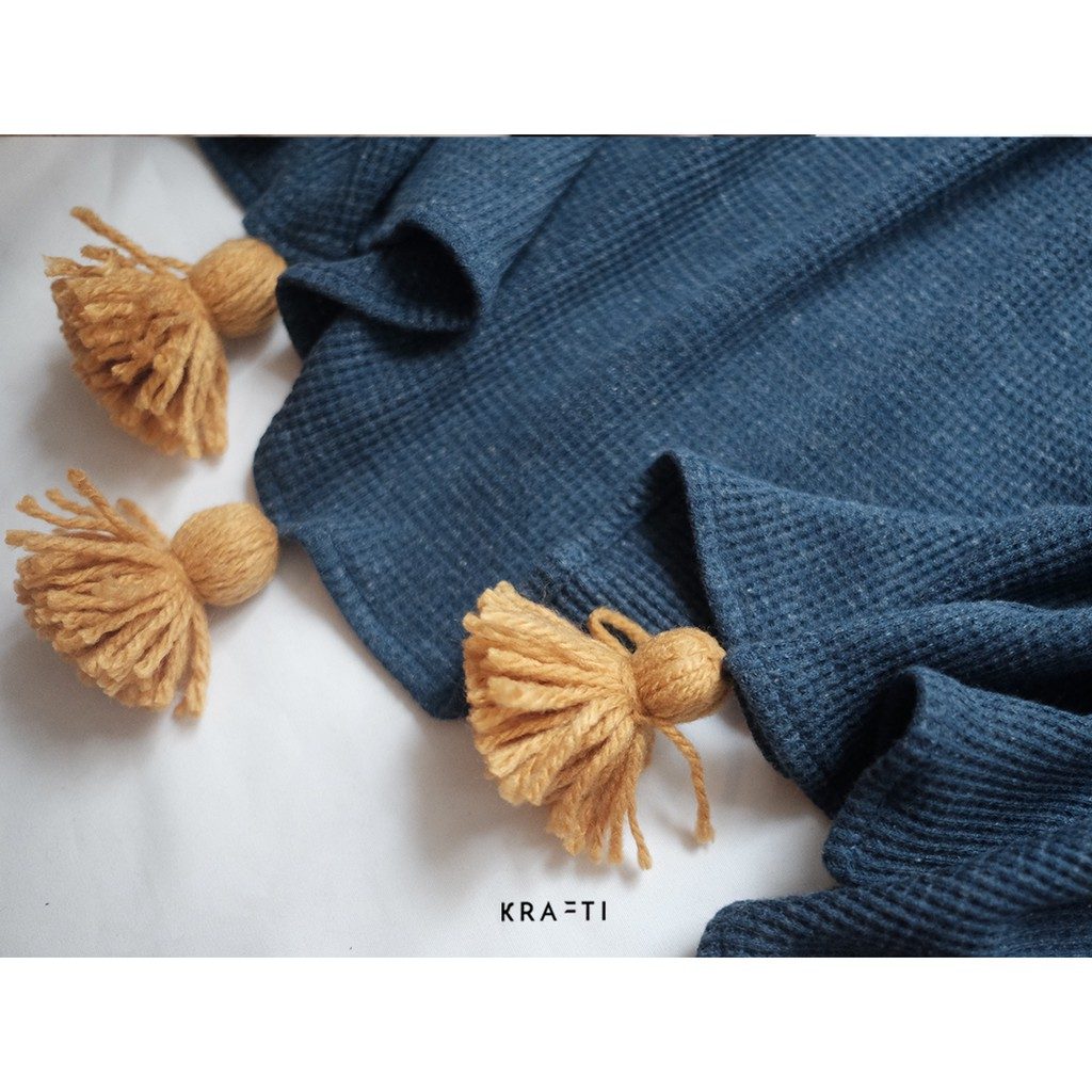 Selimut Sofa / Selimut Travelling Blue Soft Knitting 125x180cm