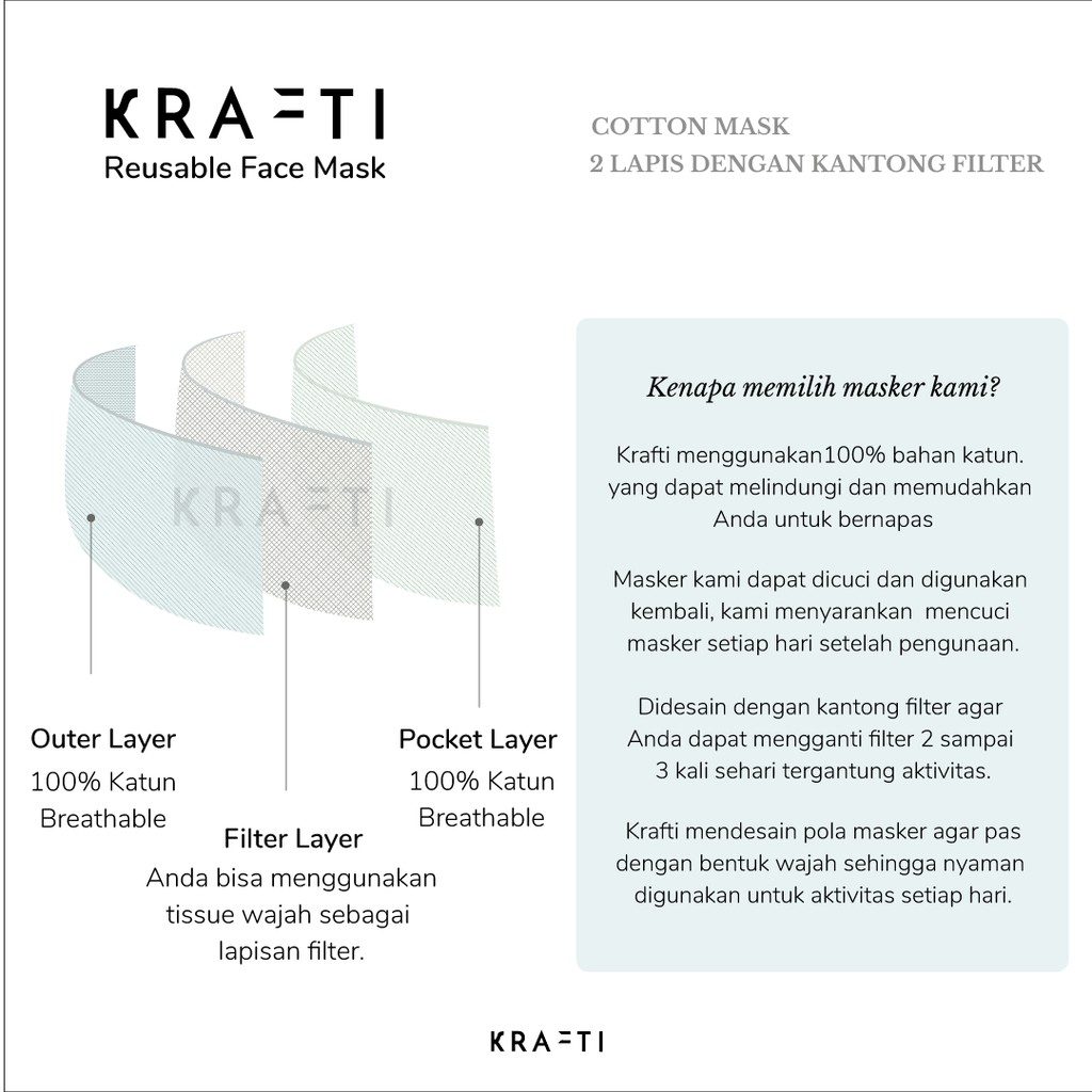 Masker kain / Masker katun / Motif Shih Tzu / Masker 2 ply dengan filter