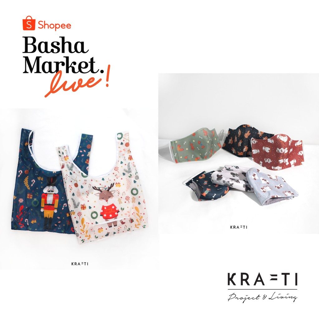Basha Exclusive Bundling - Hampers natal / masker kain / kantong lipat nat