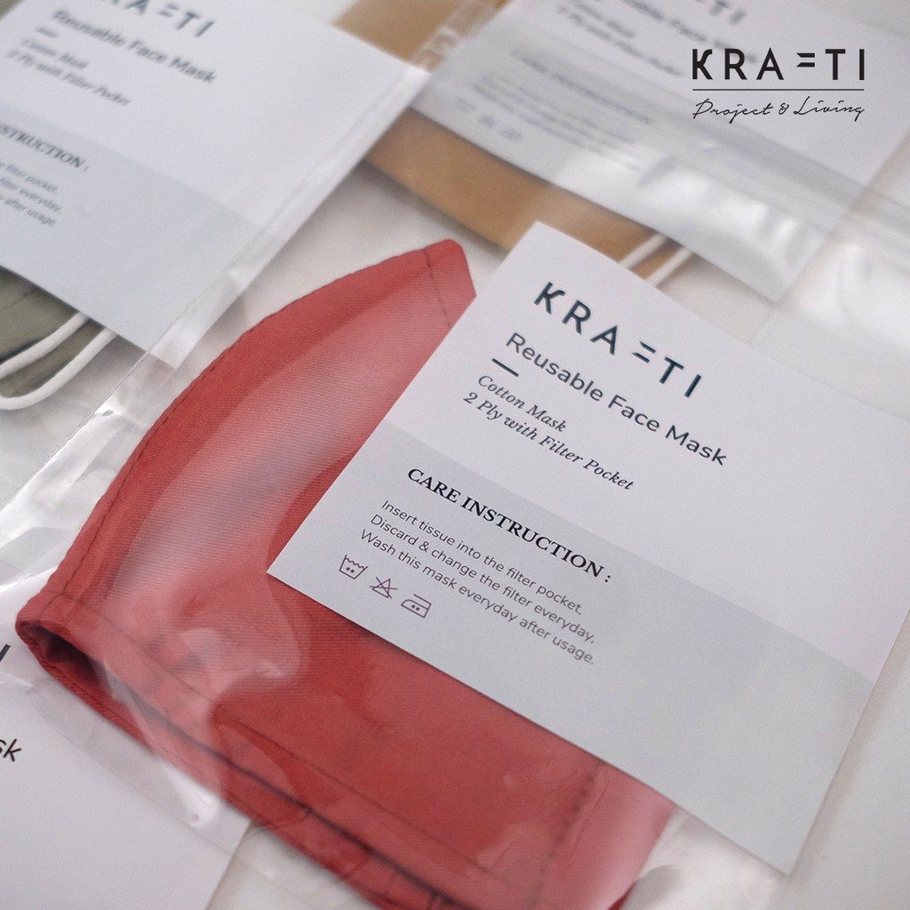 Masker DEWASA / Masker katun / Motif French / Masker 2 ply dengan filter