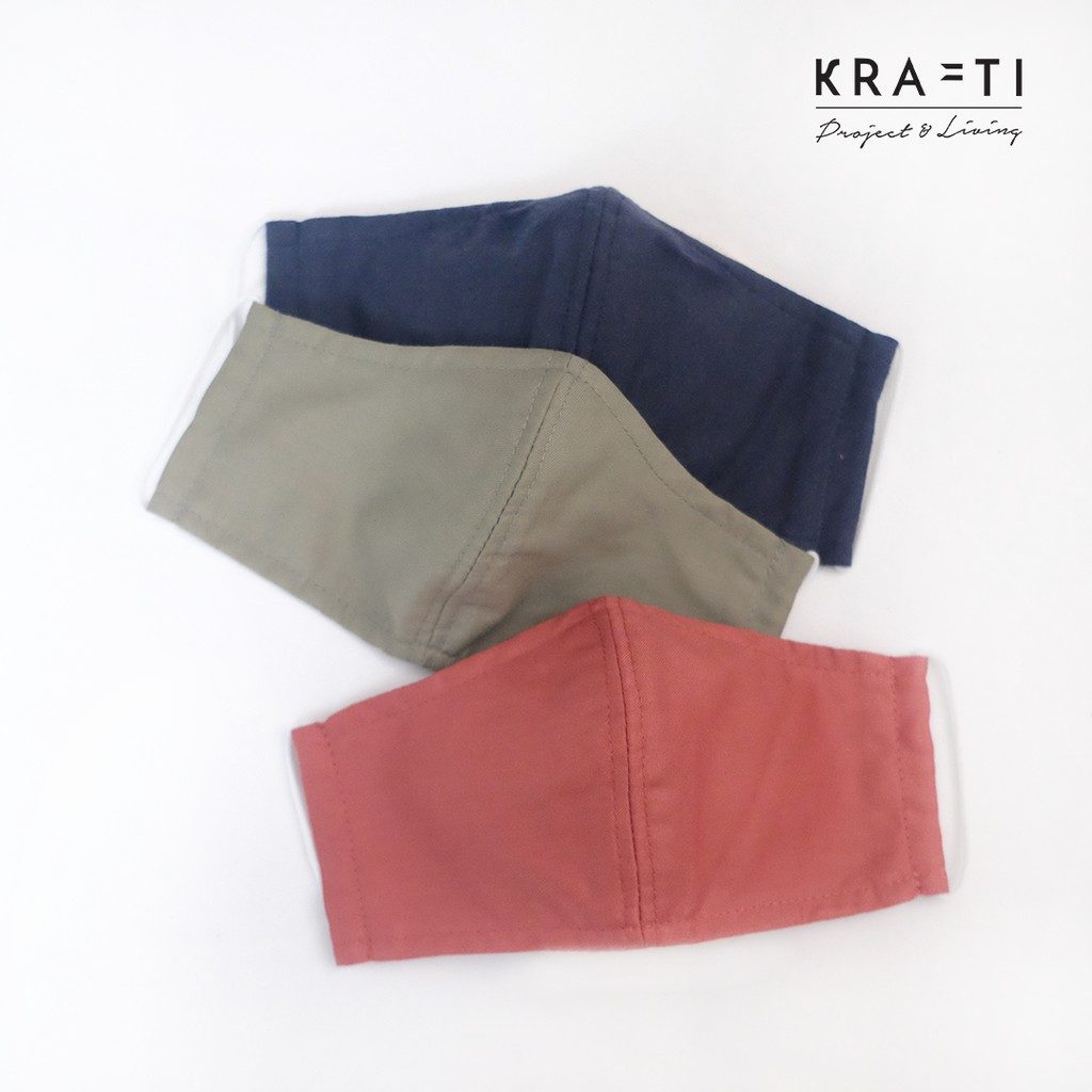 Masker Kain / Masker Katun / Dewasa / warna Black / 2 ply dengan filter