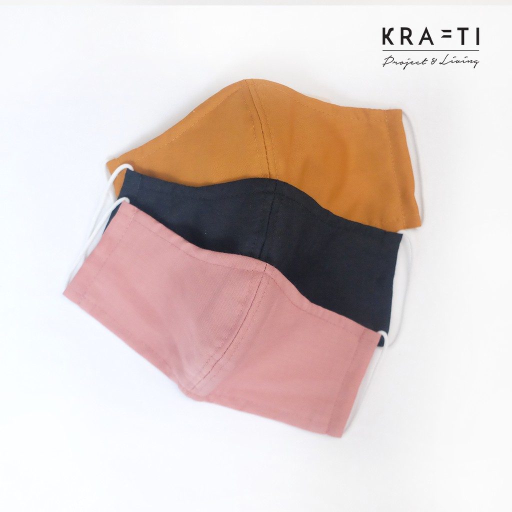 Masker Kain / Masker Katun / Dewasa / warna Black / 2 ply dengan filter
