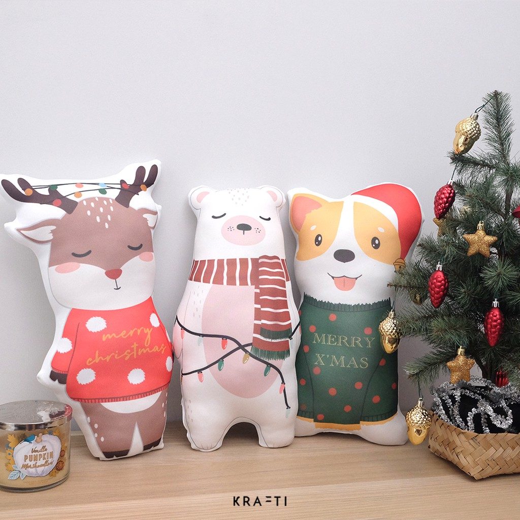 Bantal Boneka / Boneka Natal / Bantal Natal / Bear / Rudolph / Corgi
