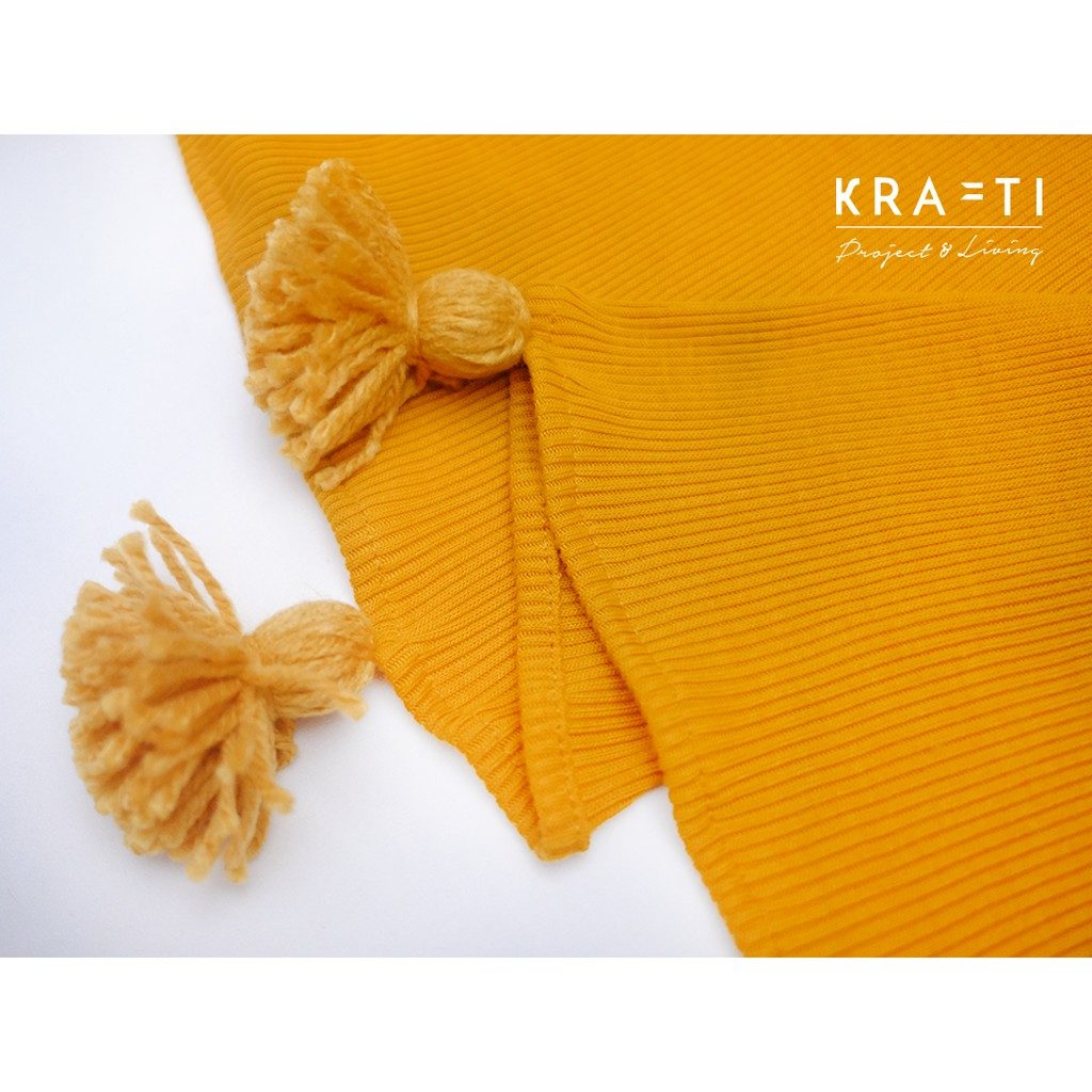 Selimut Sofa / Selimut Traveling / Selimut Mustard Rib 100x150cm