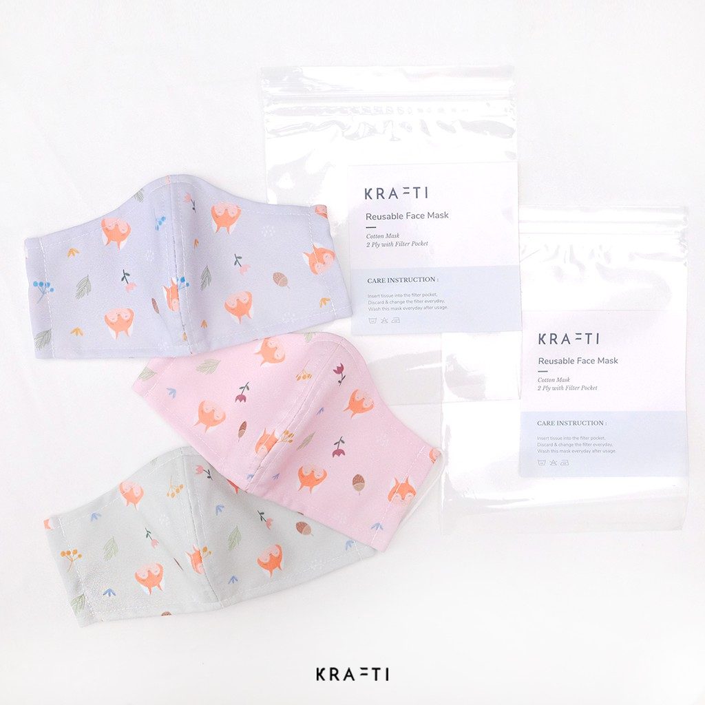 Masker Kain / Masker katun / Masker Anak / Masker 2 ply dengan filter
