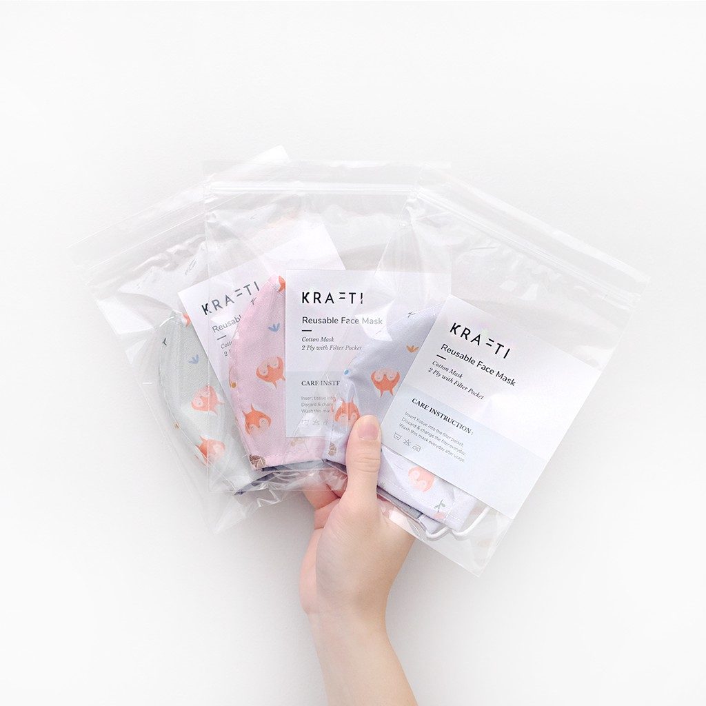 Masker Kain / Masker katun / Masker Anak / Masker 2 ply dengan filter