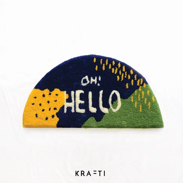 Hello Half Round Door Mat (Keset Kamar)