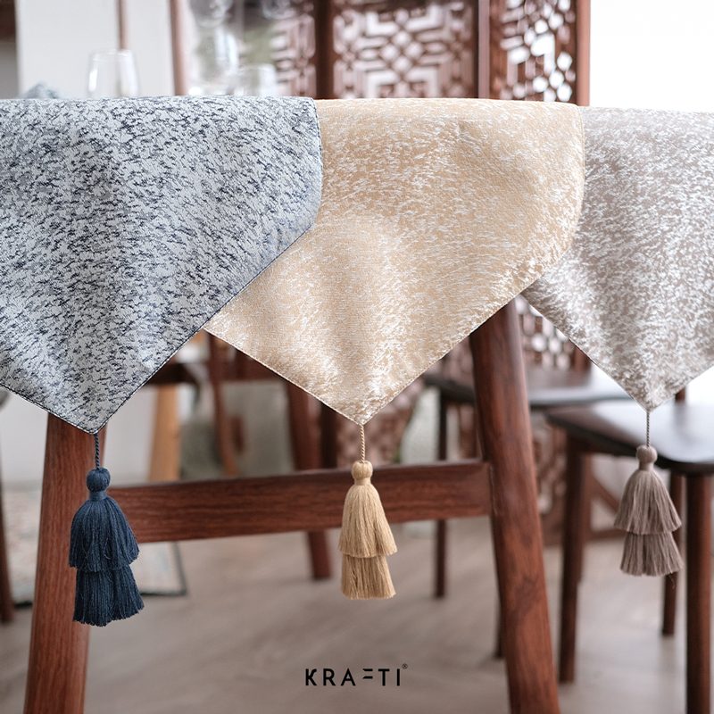 WICKER Table Runner / Taplak Meja / Premium Table Runner / Tassel Runner / Bantal Sofa / Bantal 50x50 cm / Sarung Bantal Sofa / Bantal Premium