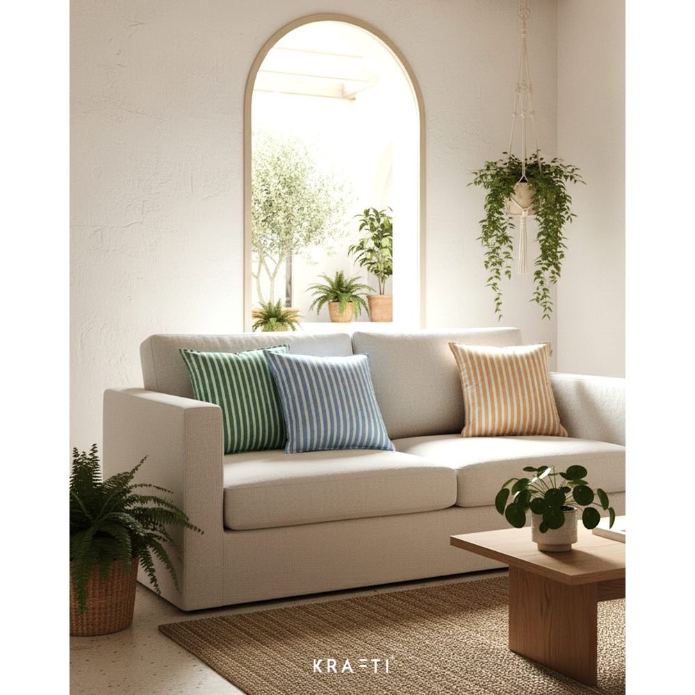 KRAFTI PROJECT AND LIVING - SUMMER Pillow / Bantal Sofa / Bantal 30x50 / bantal 45x45 / Bantal Ruang Tamu / Bantal Villa / Bantal Garis / Stripes Pillow