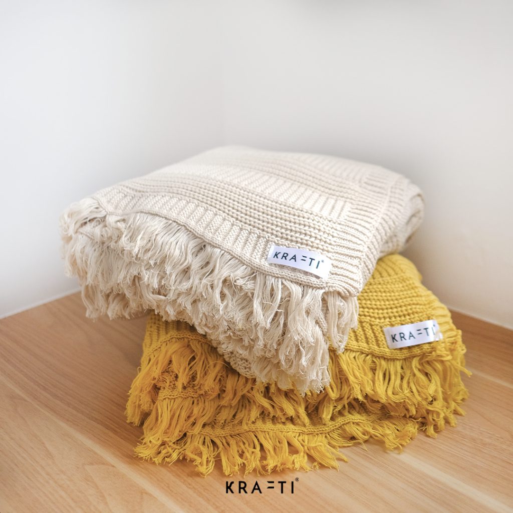MARRUE Knitted Blanket / Selimut Rajut / Selimut Sofa / Selimut travelling