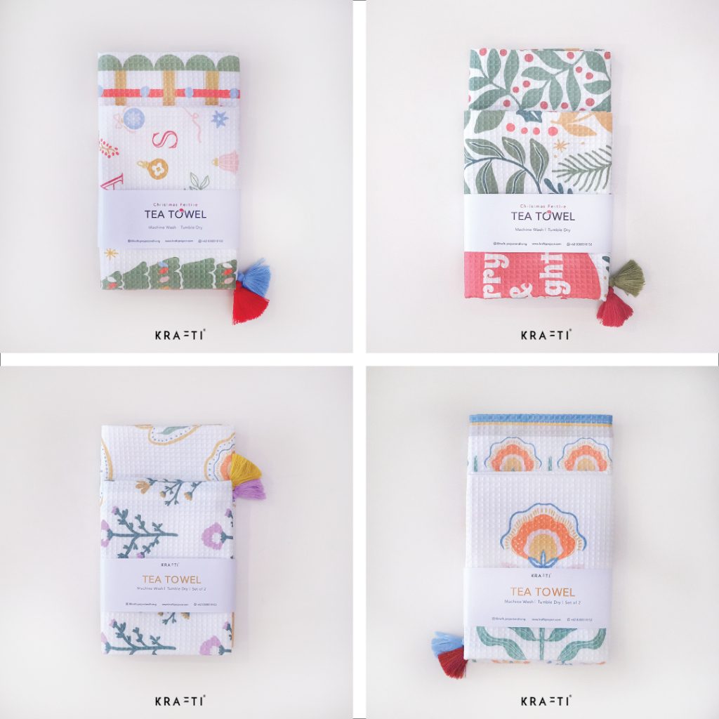 Krafti - Hand towel / Napkin Linen / Tea Towel / Lap Serbet / Lap Tangan